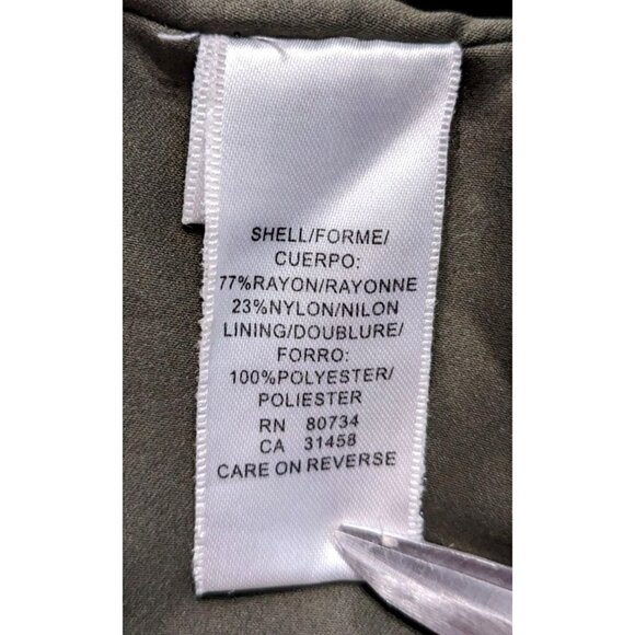 BCBGMAXAZRIA Olive Green Beaded Halter Sheath Dress Casual Boho Size 2 - Picture 5 of 9